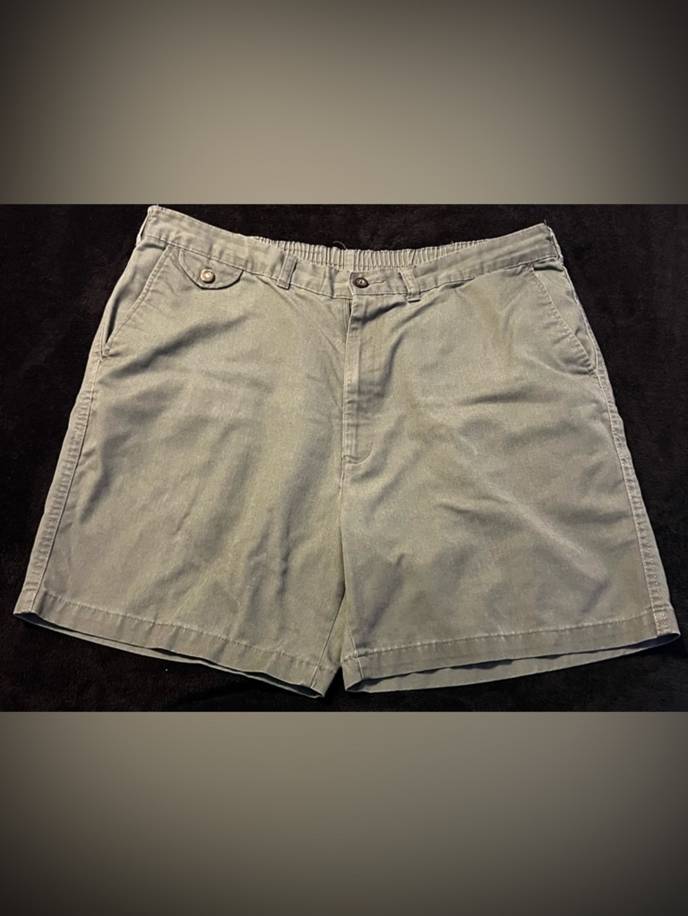 Vtg Towncraft Casual Cotton Blend Shorts in Olive Green/Gray Men’s 40W